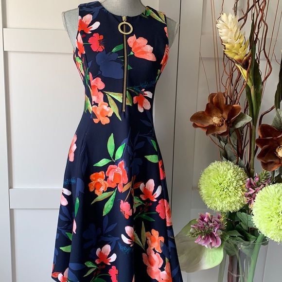 NEW DKNY fit and flare dress Size 4 US - Picture 1 of 10